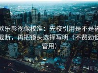 欧乐影视像校准：先校引用是不是被截断，再把镜头选择写明（不费劲但管用）