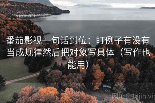 番茄影视一句话到位：盯例子有没有当成规律然后把对象写具体（写作也能用）