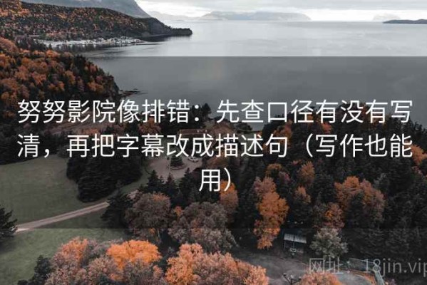 努努影院像排错：先查口径有没有写清，再把字幕改成描述句（写作也能用）