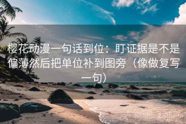 樱花动漫一句话到位：盯证据是不是偏薄然后把单位补到图旁（像做复写一句）