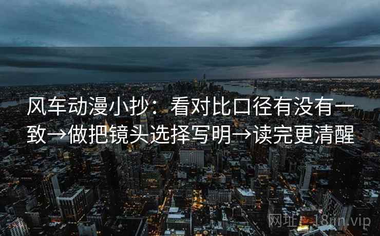 风车动漫小抄:看对比口径有没有一致→做把镜头选择写明→读完更清醒 风车动漫小抄:看对比口径有没有一致→做把镜头选择写明→读完更清醒